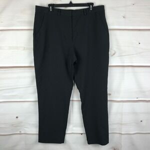 BROOKE SHIELDS Pants Womens 14 Black Ankle Dress Straight Leg Mid Rise Pockets